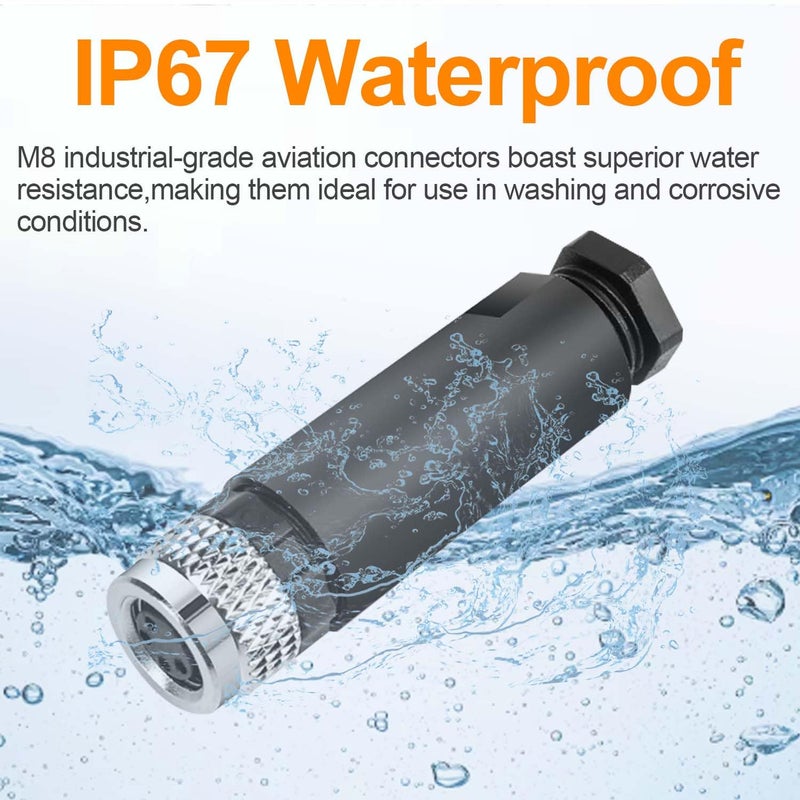 PklzNet 10Pcs M8 4-Pin Aviation Connector Female, Industrial A Coding Field Assembly Plug 8mm IP67 Waterproof for Circular Socket Panel Sensor - Image 2